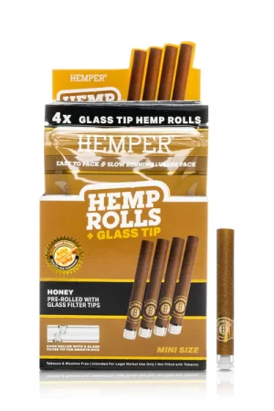 Pre-Rolled Mini Size Glass Tipped Hemp Rolls