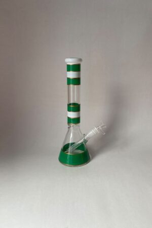 Bong Green and White Beaker