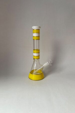 Bong Yellow and White Beaker