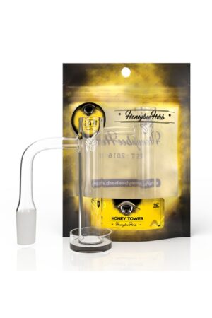Banger HoneyBeeHerb Honey Tower Yellow Edition 14 mm 90 grados con pill giratorio