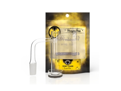 Banger HoneyBeeHerb Honey Tower Yellow Edition 14 mm 90 grados con pill giratorio